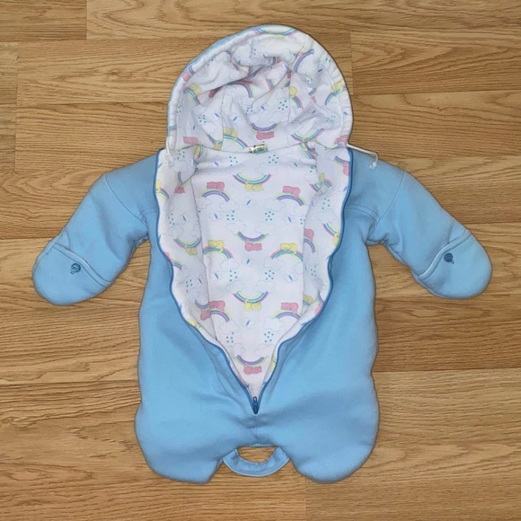 Fall/spring COLIMAÇON 3-6 months baby pouch with matching mittens/beanie - Picture 4 of 12